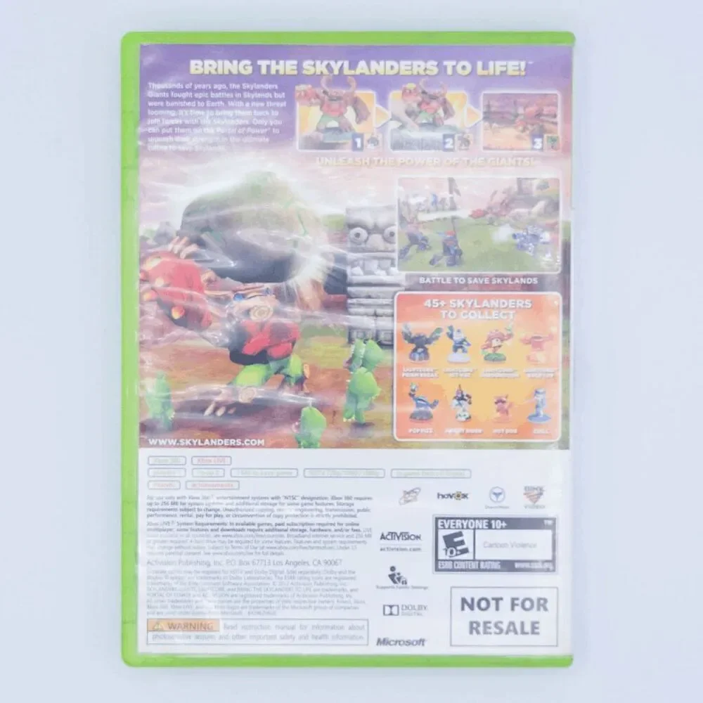 Xbox 360 Skylanders Giants, with the portal controller, 12 figures, and 1 magic